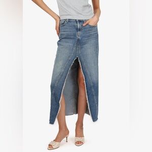 7 For All Mankind Denim Midi Skirt